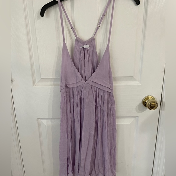 O'Neill Saltwater Solids Tank V-cut Mini Dress Bikini Coverup - Lilac - Picture 4 of 6